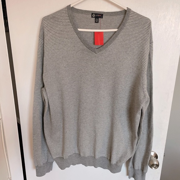 J. Crew Soft Striped V-Neck Sweater - Size L - Picture 4 of 14